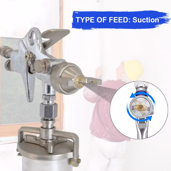 T100 흡입 피드 터치 업 건 1.5mm 노즐 에어 브러쉬 200cc 소형 소형 고압 페인트 스프레이 건